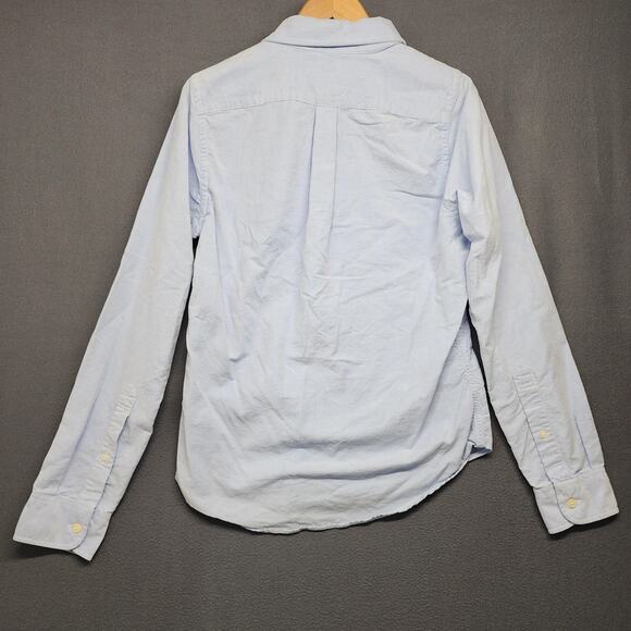 Abercrombie & Fitch Shirt Boys Medium Blue Oxford Button Down Muscle Fit Moose - Picture 2 of 14